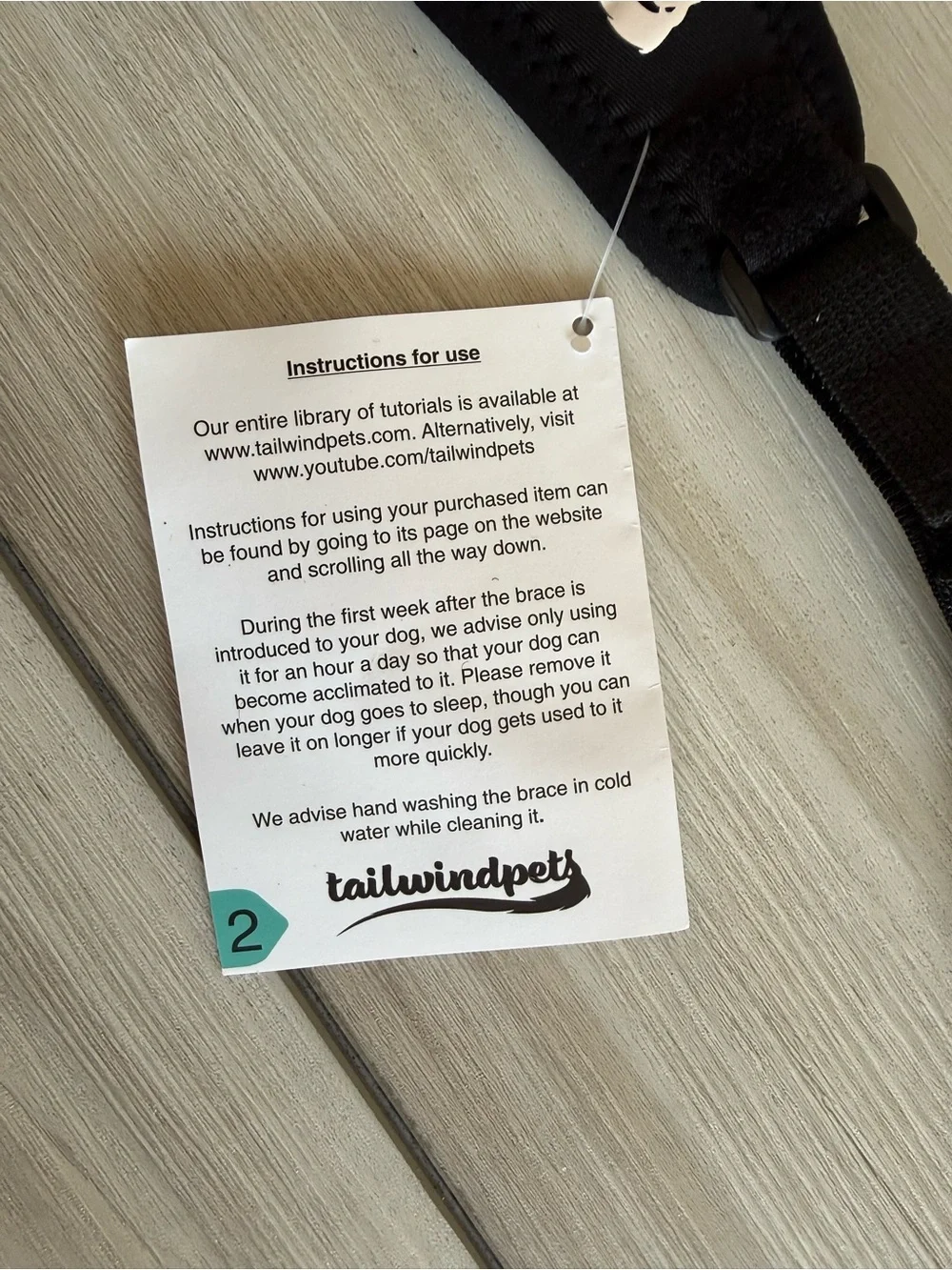 Tailwindpets Double Knee Brace for Dogs Black Size: Ultra Mini NWT IN PACKAGE
